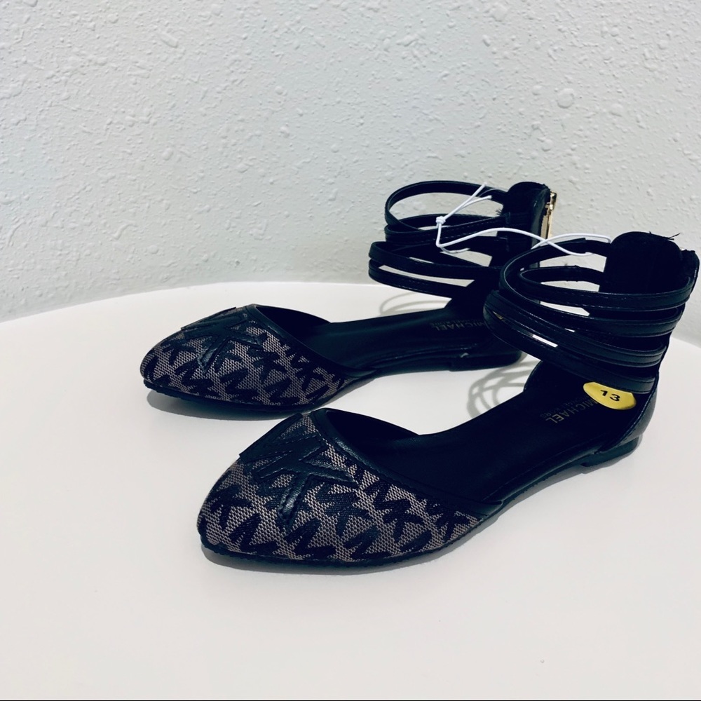Michael Kors Logo Girls Sandals Black Tan/13/NWT